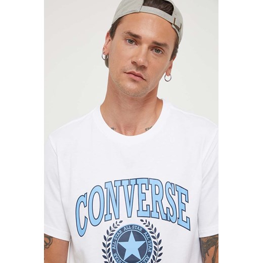 Converse t-shirt bawełniany kolor biały z nadrukiem Converse L ANSWEAR.com