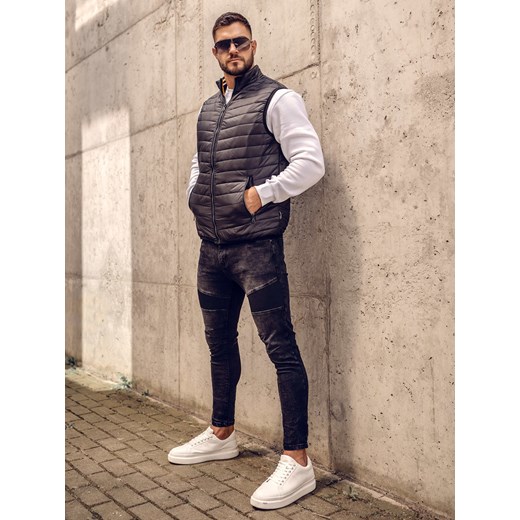 Czarna pikowana kamizelka męska Denley 7103A 2XL okazyjna cena Denley