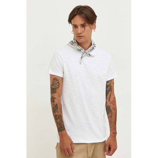 Samsoe Samsoe t-shirt bawełniany kolor biały gładki ze sklepu ANSWEAR.com w kategorii T-shirty męskie - zdjęcie 161564716