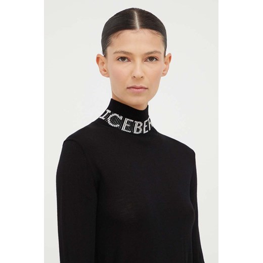 Iceberg sweter wełniany damski kolor czarny lekki z golfem Iceberg L ANSWEAR.com
