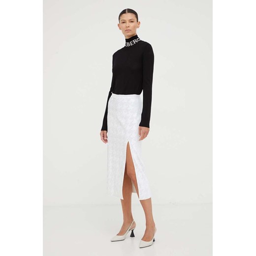 Iceberg sweter wełniany damski kolor czarny lekki z golfem Iceberg XS ANSWEAR.com