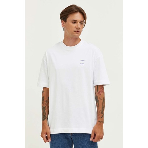 Samsoe Samsoe t-shirt bawełniany JOEL kolor biały gładki M22300126 ze sklepu ANSWEAR.com w kategorii T-shirty męskie - zdjęcie 161565299