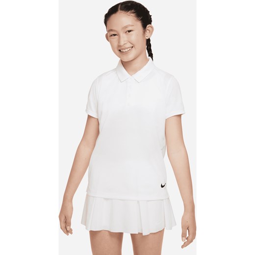 Koszulka polo do golfa dla dużych dzieci (dziewcząt) Nike Dri-FIT Victory - Biel ze sklepu Nike poland w kategorii Bluzki dziewczęce - zdjęcie 161566819