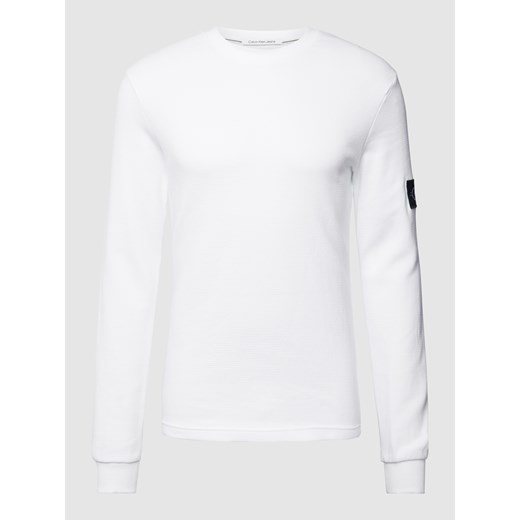 T-shirt męski Calvin Klein z bawełny biały z długimi rękawami 