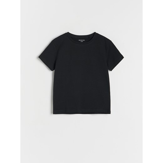 Reserved - Bawełniany t-shirt basic - czarny ze sklepu Reserved w kategorii T-shirty chłopięce - zdjęcie 161571719