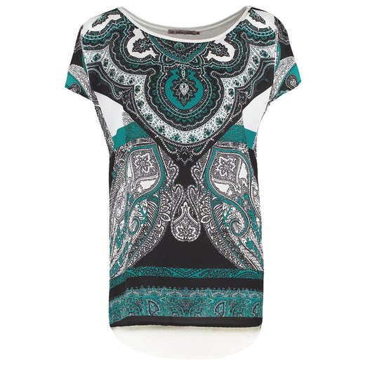 Anna Field Tshirt z nadrukiem green/white zalando zielony abstrakcyjne wzory