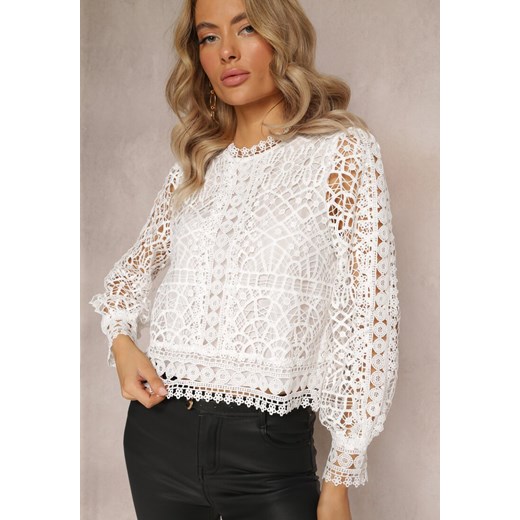 Biała Bluzka Koronkowa Nohames ze sklepu Renee odzież w kategorii Bluzki damskie - zdjęcie 161576247