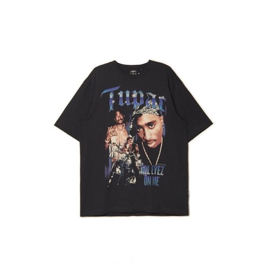 Cropp - Czarna koszulka z nadrukiem Tupac - czarny ze sklepu Cropp w kategorii T-shirty męskie - zdjęcie 161576377