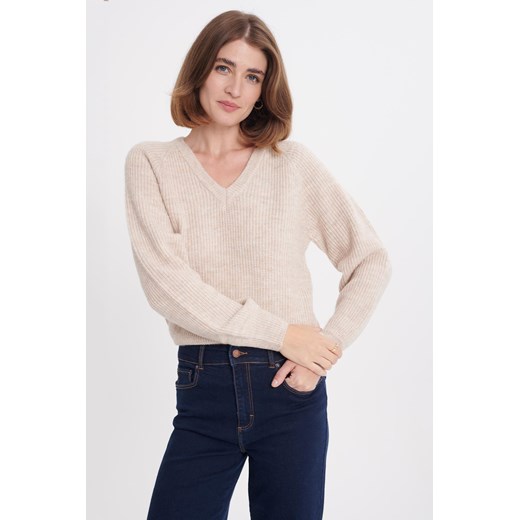 Stylowy sweter z dekoltem w serek Greenpoint XL Greenpoint.pl