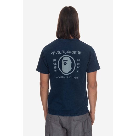 A Bathing Ape t-shirt bawełniany kolor niebieski z nadrukiem ze sklepu PRM w kategorii T-shirty męskie - zdjęcie 161585399