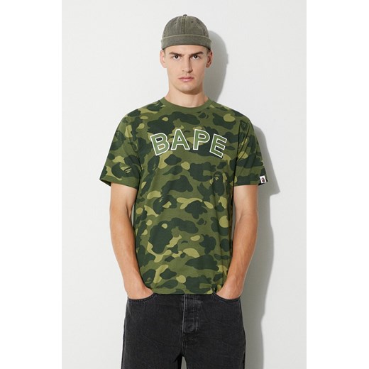 A Bathing Ape t-shirt bawełniany kolor zielony wzorzysty ze sklepu PRM w kategorii T-shirty męskie - zdjęcie 161585405