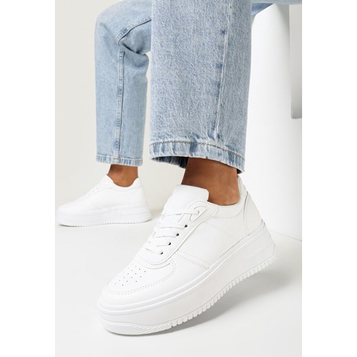 Białe Sneakersy na Platformie Ameeraka 38 wyprzedaż born2be.pl