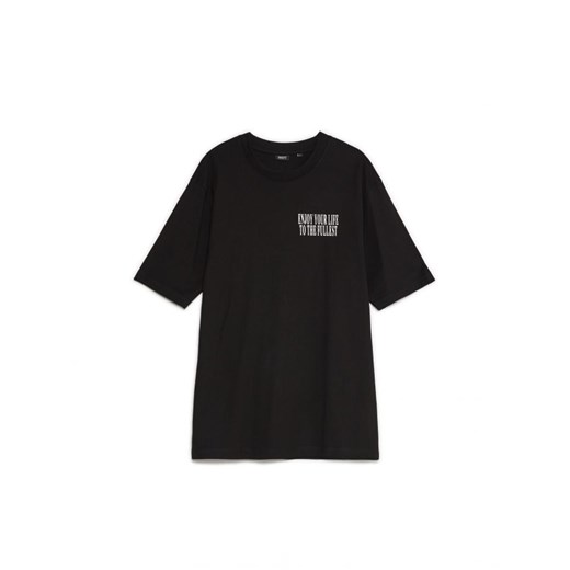 Cropp - Czarna koszulka z nadrukami - czarny ze sklepu Cropp w kategorii T-shirty męskie - zdjęcie 161595555