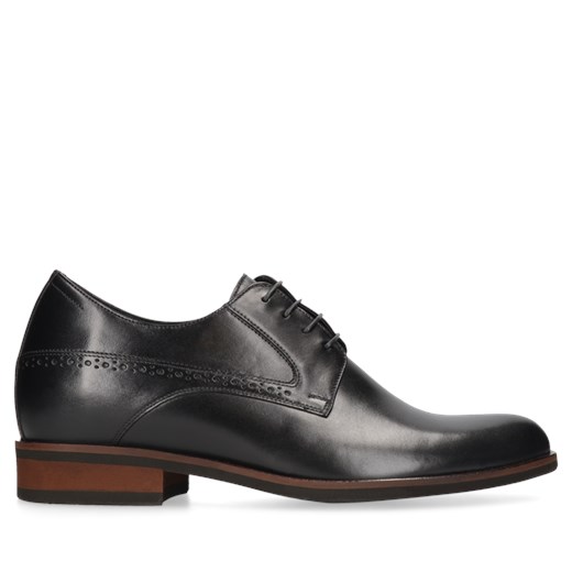 Czarne buty podwyższające Bruce +7 cm, Conhpol - Polski producent, derby, Conhpol 40 Konopka Shoes