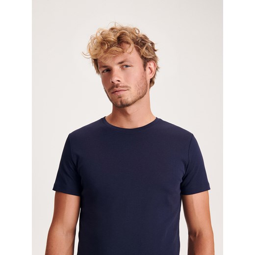 Reserved - T-shirt slim fit - Granatowy Reserved M Reserved