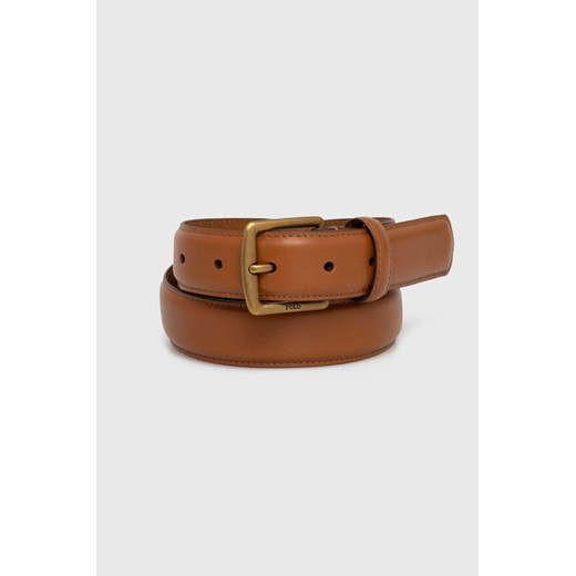 Polo Ralph Lauren pasek skórzany męski kolor beżowy ze sklepu ANSWEAR.com w kategorii Paski męskie - zdjęcie 161607708