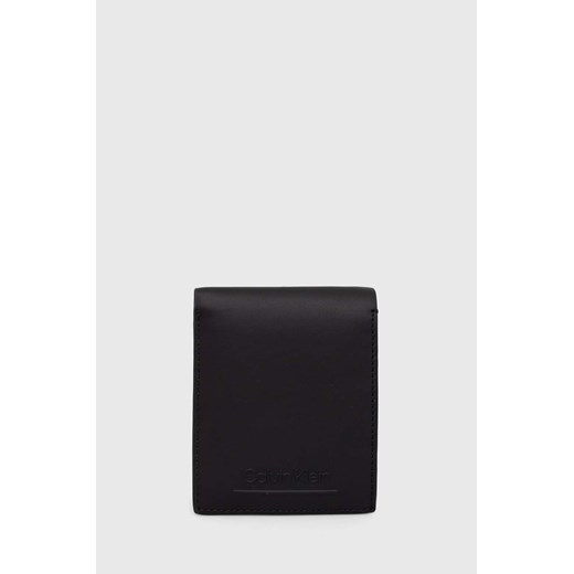 Calvin Klein portfel skórzany męski kolor czarny ze sklepu ANSWEAR.com w kategorii Portfele męskie - zdjęcie 161607755