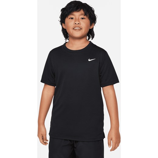 Koszulka treningowa z krótkim rękawem dla dużych dzieci (chłopców) Nike Dri-FIT Miler - Czerń ze sklepu Nike poland w kategorii T-shirty chłopięce - zdjęcie 161610058