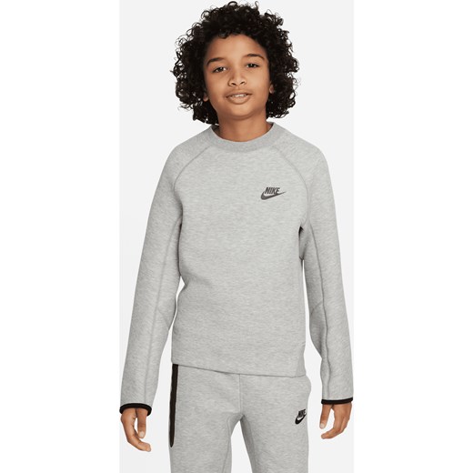 Bluza dresowa dla dużych dzieci (chłopców) Nike Sportswear Tech Fleece - Szary ze sklepu Nike poland w kategorii Bluzy chłopięce - zdjęcie 161610169