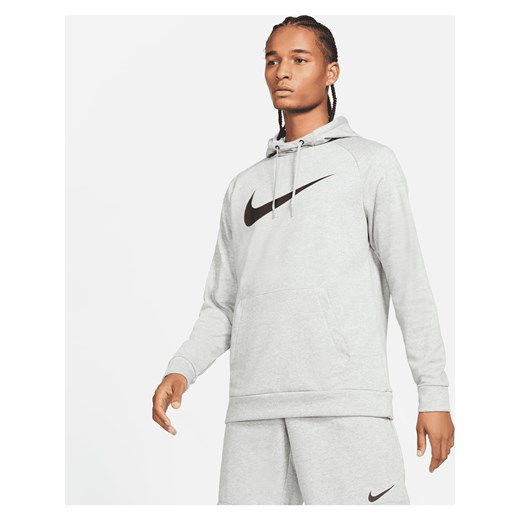 Męska bluza z kapturem i nadrukiem do fitnessu Nike Dry Graphic - Szary ze sklepu Nike poland w kategorii Bluzy męskie - zdjęcie 161610179