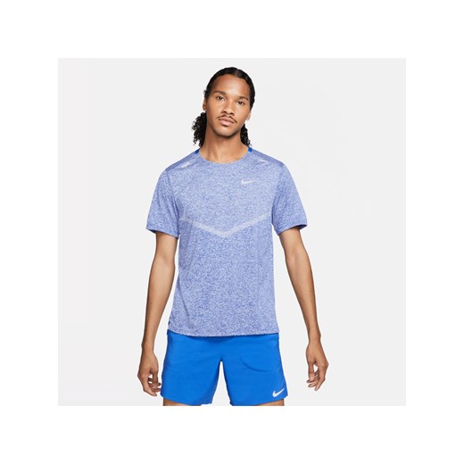 Męska koszulka z krótkim rękawem do biegania Dri-FIT Nike Rise 365 - Niebieski ze sklepu Nike poland w kategorii T-shirty męskie - zdjęcie 161610196