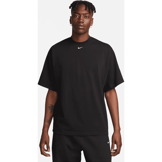 Męska koszulka z krótkim rękawem z grubego materiału Nike Solo Swoosh - Czerń ze sklepu Nike poland w kategorii T-shirty męskie - zdjęcie 161610308