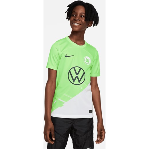 Koszulka piłkarska dla starszych dzieci Nike Dri-FIT VfL Wolfsburg Stadium 2023/24 (wersja domowa) - Zieleń ze sklepu Nike poland w kategorii T-shirty chłopięce - zdjęcie 161610315