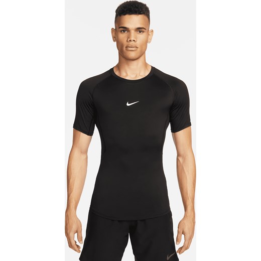 Męska przylegająca koszulka z krótkim rękawem do fitnessu Dri-FIT Nike Pro - Czerń ze sklepu Nike poland w kategorii T-shirty męskie - zdjęcie 161610416