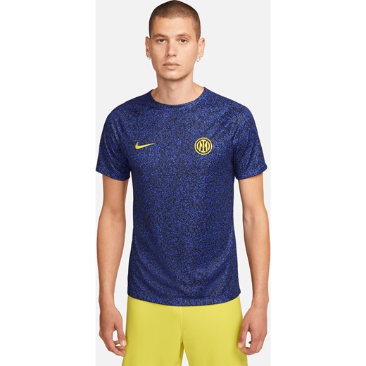 Męska przedmeczowa koszulka piłkarska Nike Dri-FIT Inter Mediolan Academy Pro - Niebieski ze sklepu Nike poland w kategorii T-shirty męskie - zdjęcie 161610537