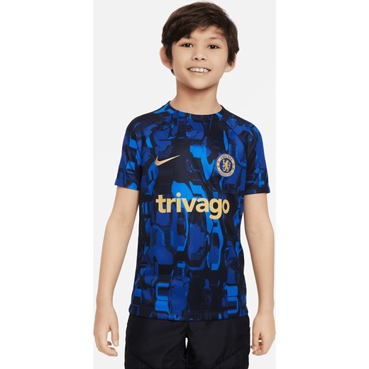 Przedmeczowa koszulka piłkarska dla dużych dzieci Nike Dri-FIT Chelsea F.C. Academy Pro - Niebieski ze sklepu Nike poland w kategorii T-shirty chłopięce - zdjęcie 161610838