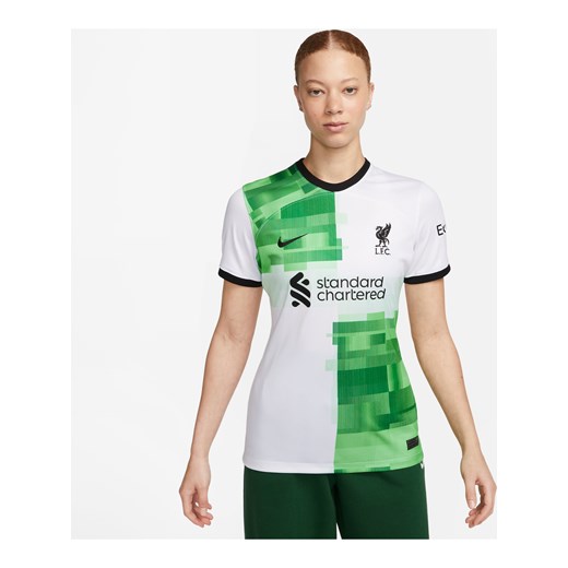 Damska koszulka piłkarska Nike Dri-FIT Liverpool F.C. Stadium 2023/24 (wersja wyjazdowa) - Biel ze sklepu Nike poland w kategorii Bluzki damskie - zdjęcie 161610895