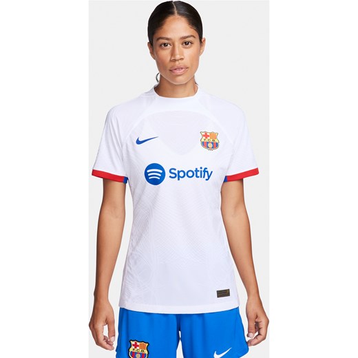 Damska koszulka piłkarska Nike Dri-FIT ADV FC Barcelona Match 2023/24 (wersja wyjazdowa) - Biel ze sklepu Nike poland w kategorii Bluzki damskie - zdjęcie 161610959