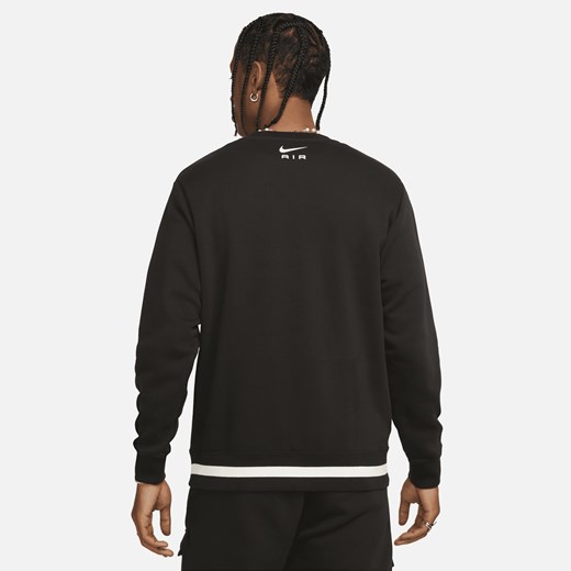 Męska bluza dresowa z dzianiny z półokrągłym dekoltem Nike Air - Czerń Nike L okazyjna cena Nike poland