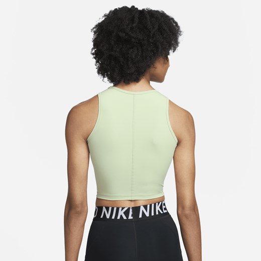 Damska koszulka o skróconym kroju bez rękawów Nike Pro Dri-FIT - Zieleń Nike XS (EU 32-34) Nike poland