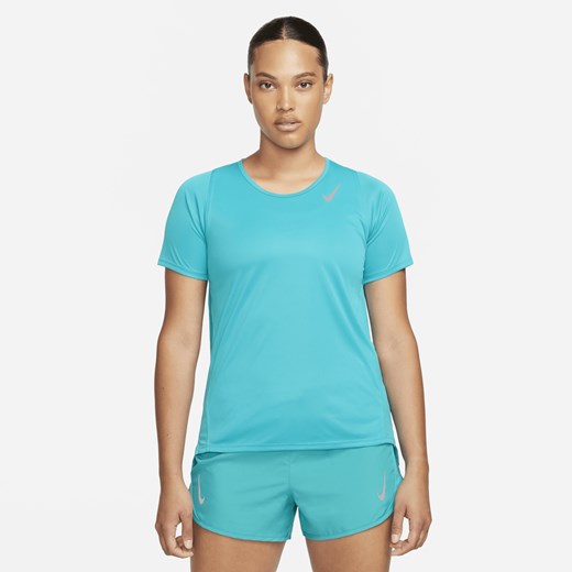 Bluzka damska turkusowa Nike z krótkimi rękawami 