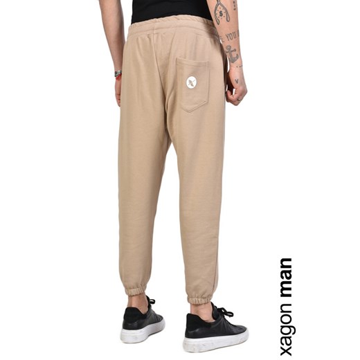 Xagon Man Spodnie &apos;Sweatpants&quot; | P21031MDXAS3 | Beżowy Xagon XL ubierzsie.com okazja