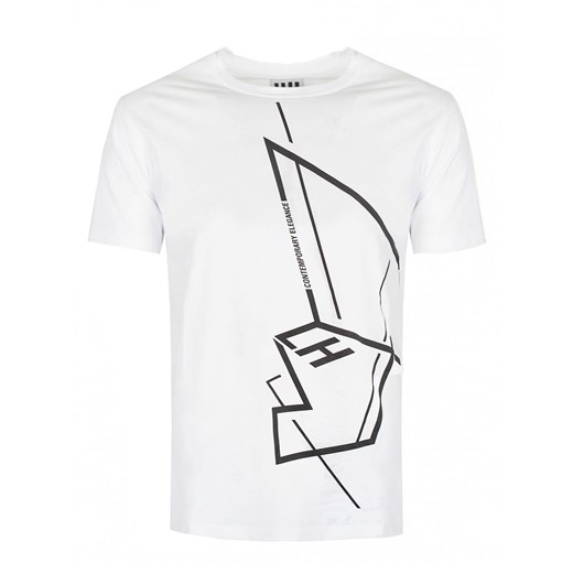 Les Hommes T-shirt | LKT219-700P | Round Neck T-Shirt | Biały Les Hommes XL okazja ubierzsie.com