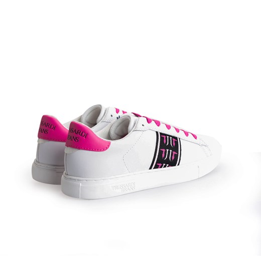 Trussardi Jeans Sneakersy | 79A00331 | Biały, Różowy Trussardi 36 ubierzsie.com okazyjna cena