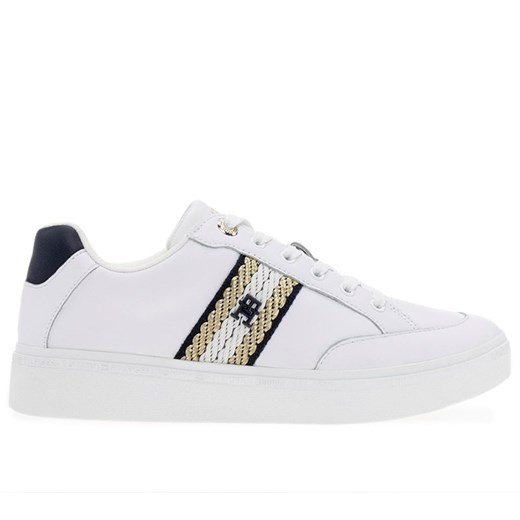 Buty Tommy Hilfiger Court Sneaker With Webbing FW0FW07106-YBS - białe ze sklepu streetstyle24.pl w kategorii Buty sportowe damskie - zdjęcie 161636576