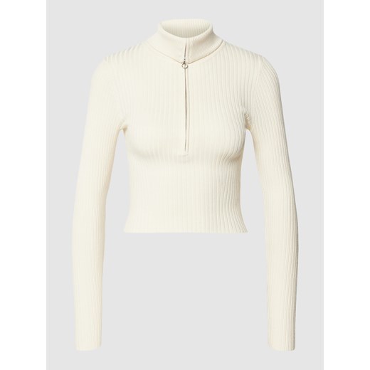 Bluza krótka z kołnierzem i efektem prążkowania model ‘Fritzi Jumper’ Edited 42 Peek&Cloppenburg wyprzedaż