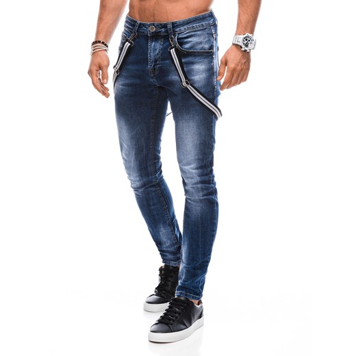 Spodnie męskie jeansowe 1374P - niebieskie ze sklepu Edoti w kategorii Jeansy męskie - zdjęcie 161645929
