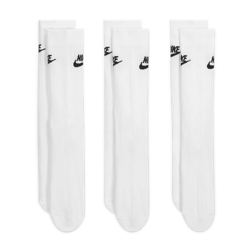 Klasyczne skarpety Nike Sportswear Everyday Essential (3 pary) - Biel Nike L Nike poland