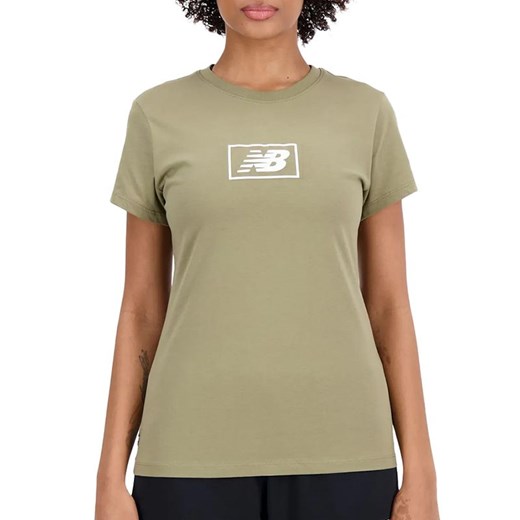 Koszulka New Balance WT33515CGN - zielona ze sklepu streetstyle24.pl w kategorii Bluzki damskie - zdjęcie 161656159