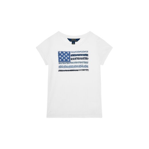 Lauren Ralph Lauren T-Shirt Ss Flag Tee 312785446001 Biały Regular Fit 122 promocja MODIVO
