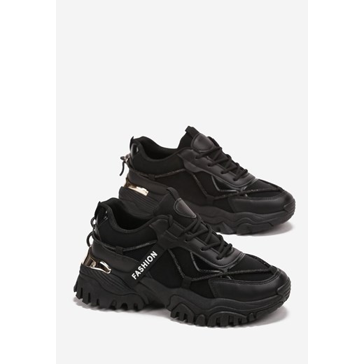 Buty sportowe damskie Born2be sneakersy czarne na platformie