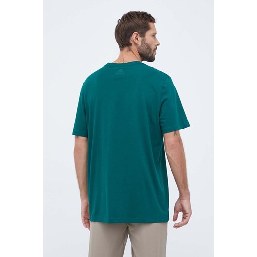 T-shirt męski zielony Adidas wiosenny z krótkim rękawem