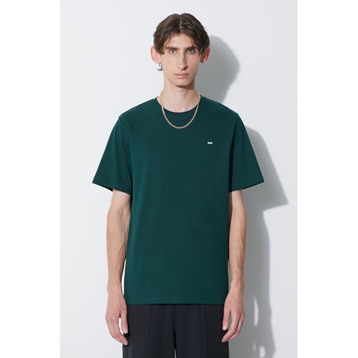 Wood Wood t-shirt bawełniany Essential sami classic t-shirt kolor zielony gładki 20005711.2491 ze sklepu PRM w kategorii T-shirty męskie - zdjęcie 161674155