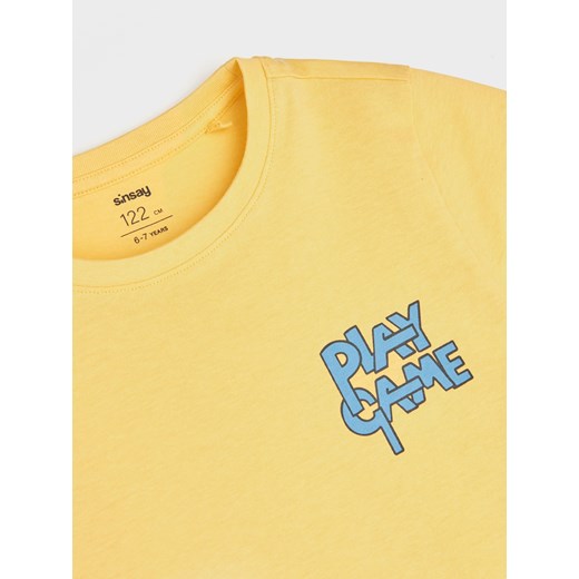 T-shirt chłopięce Sinsay żółty letni z krótkimi rękawami