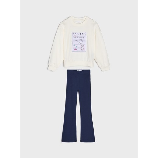 Sinsay - Komplet: bluza i spodnie - granatowy Sinsay 116 Sinsay