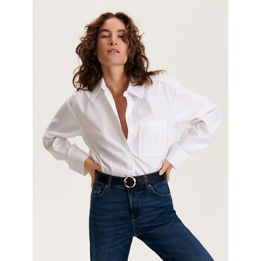 Reserved jeansy damskie granatowe 